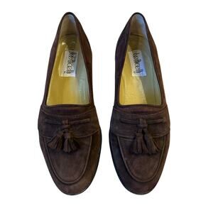 Botticelli Men's Brown Suede Loafers Leather Bottoms Size 8 M Tassels Business